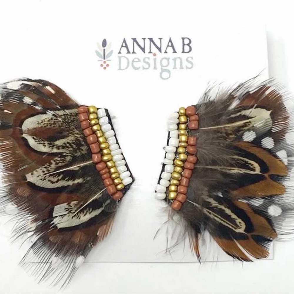 Anna B Designs Feather Earrings